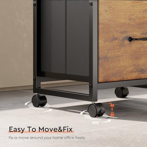 Maihail 3 Drawer File Cabinet on Wheels Fits A4 Size for Home Office - Image 4