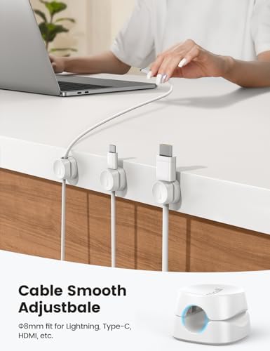 Lamicall 12Pack Spring Cord Organizer, Office Desk Accessories, Cable Clips - Image 6