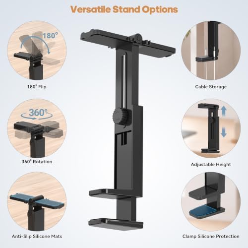 Dual Headphone Stand for Desk, 360° Rotatable & 180° Flippable Holder - Image 5