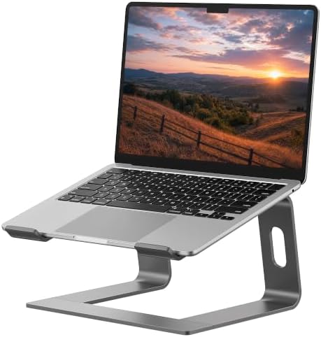 SOUNDANCE Laptop Stand, Aluminum Ergonomic Desk Riser, 10-15.6", Grey by Soundance
