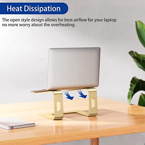BESIGN LS03 Aluminum Laptop Stand, Ergonomic Detachable Computer Stand, Notebook Riser, Laptop Mount Compatible with Air, Pro, Dell, HP, Lenovo More 10-15.6" Laptops, Gold - Image 6