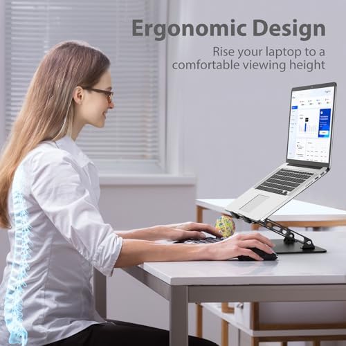 Adjustable Laptop Stand for Desk, Metal Laptop Riser Holder - Image 2