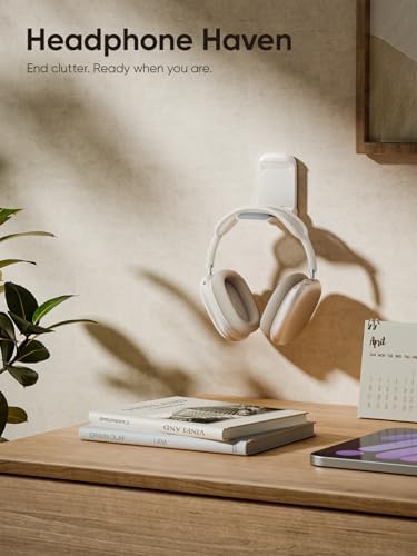 MAMUVIMO Headphone Stand, Headset Stand Foldable ＆ Sticky, Headphone Holder Hook Mount with Non-Slip Silicone, Adhesive Earphone Desk Hanger Clip Space-Saving for Airpods Max, All Earphones- Starlight - Image 5