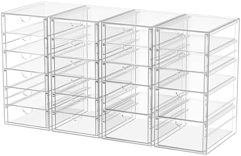 22-Drawer Acrylic Storage & Makeup Organizer for Desk by shoeboxesanddeskorganizers