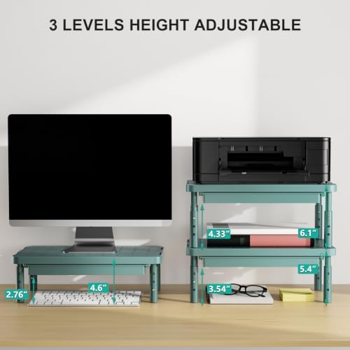 WALI 3 Height Adjustable Computer Monitor Stand with Storage, up to 44 lbs - Image 6