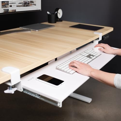 VIVO White Extra Large Clamp-on 34 x 11 in Keyboard Tray, MOUNT-KB15EW - Image 5