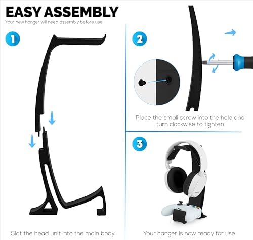 BRAINWAVZ Headphone Stand & Game Controller Holder – Sleek Headset Hanger & Gamepad Stand for Xbox, PlayStation, Legacy, Retro & More – (UGDS16) - Image 7