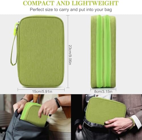 FYY Electronic Organizer, Travel Tech Pouch Bag, Large, Green - Image 2