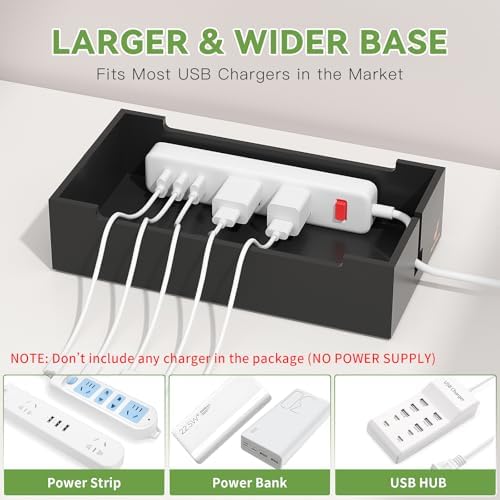 Bamboo Cable Management Box, No Power Adapter -Black - Image 6