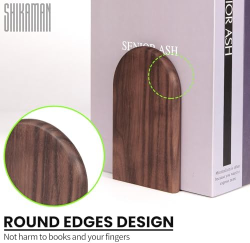 Book Ends,Medium 8 Pair Bookends Wood Book Ends (8, Medium) - Image 2