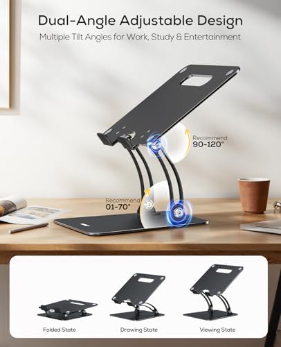 Nulaxy Fully Adjustable Laptop Stand for Desk, Dual Foldable Computer Riser - Image 6