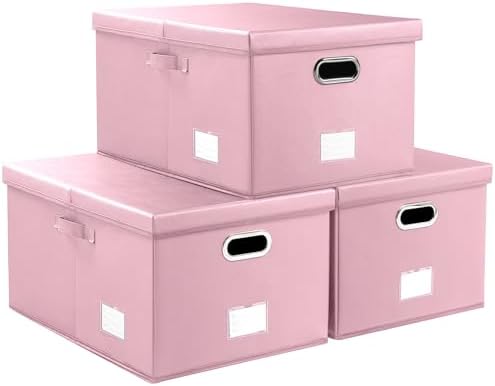 Extra Large Leather Foldable Storage Bins with Lids,Closet Storage Box 70L by Prandom