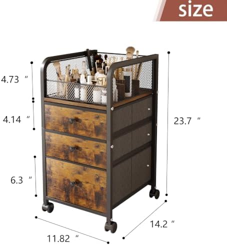 Rolling Makeup Vanity Cart Makeup Organizer with Drawers - Image 2
