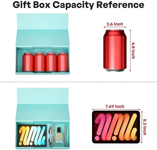 5 Pack Turquoise Gift Box,12x6x4'' Gift Boxes with Lids for Presents - Image 3