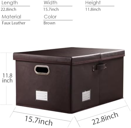 Extra Large Leather Foldable Storage Bins with Lids,Closet Storage Box 70L - Image 5
