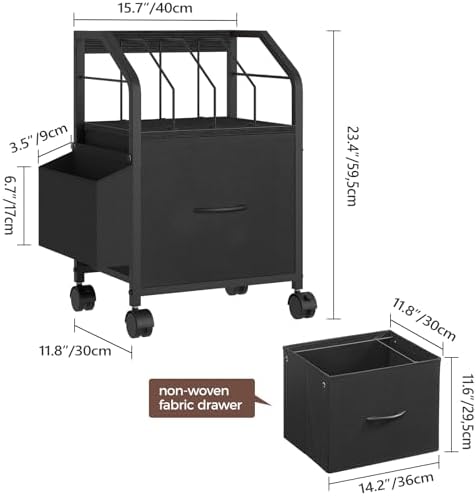 MAHANCRIS Small File Cabinet, Rolling Filing Cabinet for Under Desk - Image 3