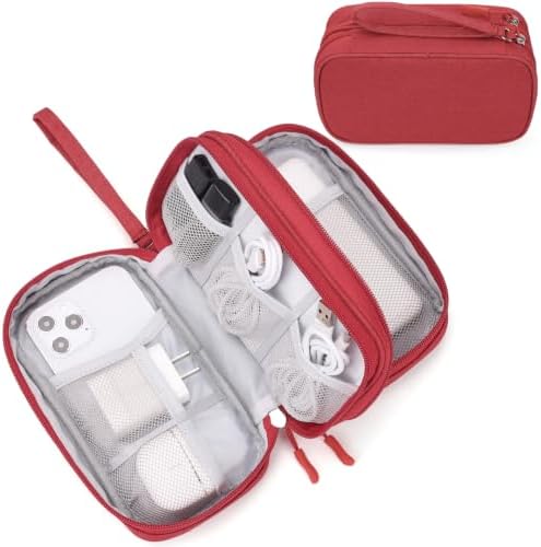 FYY Electronic Organizer, Travel Tech Pouch Bag, Cable Organizer Red by FYY