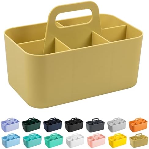 Tiawudi Multipurpose Caddy Organizer, Plastic Caddy with Handle, Stackable Desk Organizer for Stationery, Marker and Pencil, Office Supplies Organizer, Dorm Caddy by Tiawudi