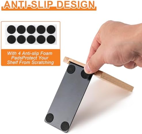 Wood Bookends 4 Pack | Heavy Duty | Organizer for Books, CD, Files Home Office School (4) - Image 5