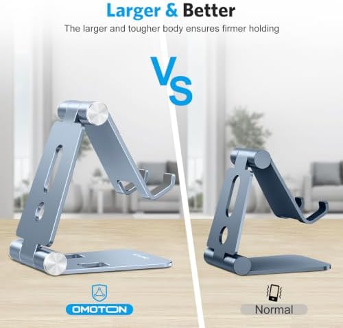OMOTON Foldable Cell Phone Stand, C4 Portable Aluminum Phone Holder - Image 2