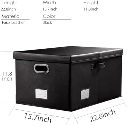 Extra Large Leather Foldable Storage Bins with Lids,Closet Storage Box 70L - Image 5