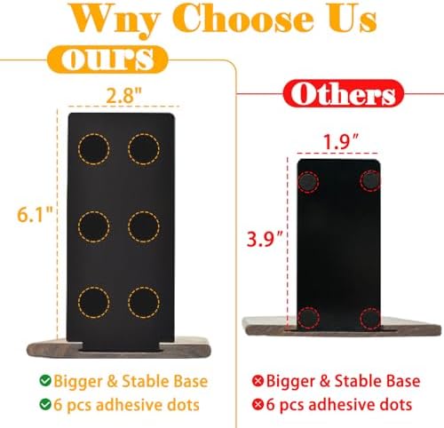 Book Ends, Black Wooden Bookends for Shelves - Heavy Duty Non-Slip Book Organizers, Upgraded Decorative Bookend Holders for Home, Kitchen, Office, Set of 2 Book Stopper, Small - Image 4