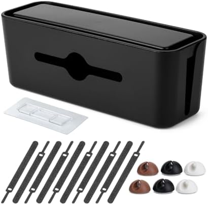 Bates- Cable Management Box, Small, Cable Organizer Box, Cord Organizer Box, Cable Box Organizer, Cord Management Box, Cord Hider Box, Cord Box for Wires on Floor, Power Strip Cover Box Baby Proof by BatesChoice