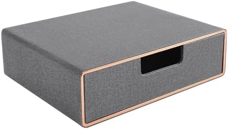 Stackable Organizer Drawer PU Leather Classic Handmade,Organize Home Office Desk Accessories and Sort Letter-Size Paper/a4 Document,Desktop Caddy with Drawers Storage,13.1x10x3.7inches,Grey by RHCSZ