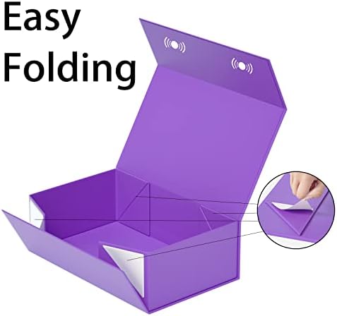 5 Pack Purple Gift Box, 9.5x6x3'' Gift Boxes with Lids for Presents - Image 4