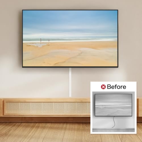 Delamu Cord Hider, 472in Wire Covers for 2-3 Cords on Wall, Premium Cable Hider Cord Covers for Wires on Wall, Cable Management Wire Hiders for TV, Cable Raceway Kit, L15.7X W0.95x H0.55in, White - Image 5