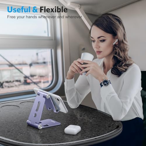 OMOTON Foldable Cell Phone Stand, C4 Portable Aluminum Phone Holder - Image 5