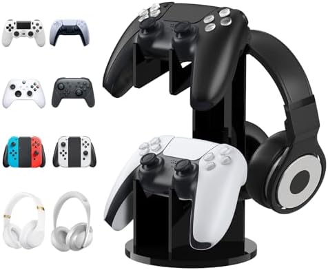 MoKo Universal Game Controller & Headset Stand, 2-in-1 Holder Acrylic by MoKo