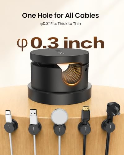 Silkland 6 Pack Snap-Lock Cable Clips, Rotatable Cord Holder for Nightstand - Image 4