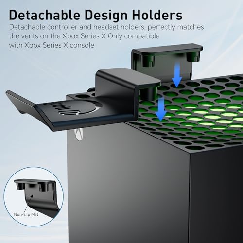Controller Holder Detachable for Xbox Series X - 2 Controller Holders and 1 Headphone Stand for Xbox Series X Gamers - Image 3
