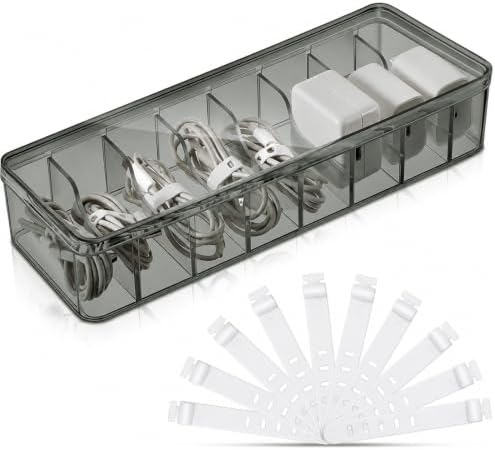 Tatuo Cord Organizer for Drawer Desktop, Gray, 1 Pack by Tatuo
