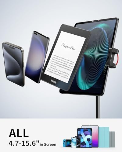 SAIJI iPad Stand for Desk - Height Adjustable & Weighted Base Phone Holder - Image 3