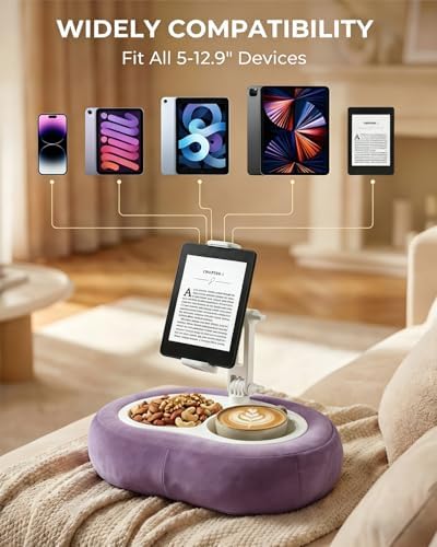 Miledi Tablet Pillow Stand for Bed with 360° Rotating Holder, Purple - Image 4
