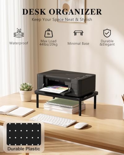 WALI Desk Organizer, 1 Tier Computer Monitor Stand for Desk, Desk Monitor Riser 3 Height Adjustable, Laptop Stand Underneath Storage for Office, Home, School Supplies, 1 Pack, Black - Image 3