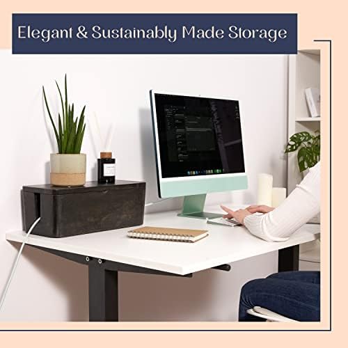 Large Cable Management Box, Wood Wire Organizer & Power Strip Cord Hider - Image 2