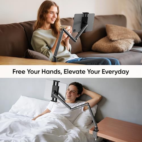 Tablet Stand for Desk, Adjustable iPad Holder for Bed, 4.7"-15.6" - Image 2
