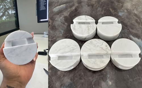 fashciaga Luxurious Marble Cell Phone Stand Holder for Cellphone Tablet On Desk, Countertop, Table, Nightstand. Heavy Real Stone Mobile Phone Stands (Hollow) - Image 6