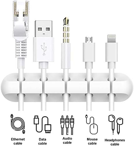 Cord Organizer for Desk, White Cable Organizer Cable Clips 2 Pack - Image 3