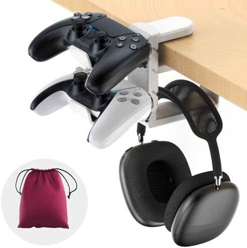 EURPMASK 3-in-1 Rotating Headphone Stand w/2 Detachable Controller Holders by EURPMASKChoosethecolorofeurope