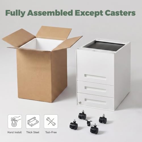 Fully Assembled Home Office Filing Cabinet with Lock - Image 4