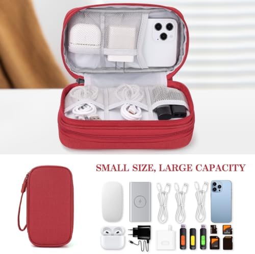 FYY Electronic Organizer, Travel Tech Pouch Bag, Cable Organizer Red - Image 6