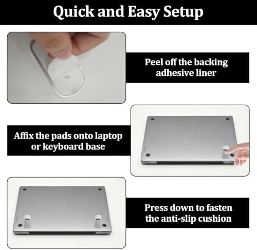 Silver Laptop and Keyboard Riser for Desk, Ergonomic Adjustable Stand with 13° and 8° Angles, ABS Anti-Slip Computer Lifter with Nano Adhesive, Portable for Office, Home, and Travel - Image 4