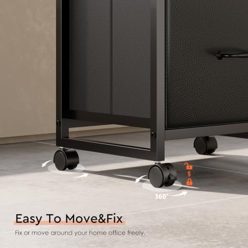 Maihail 3 Drawer File Cabinet on Wheels Fits A4 Size for Home Office - Image 5