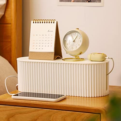 2 Pack Cable Management Box, Cord Organizer, White, Small+Large - Image 7