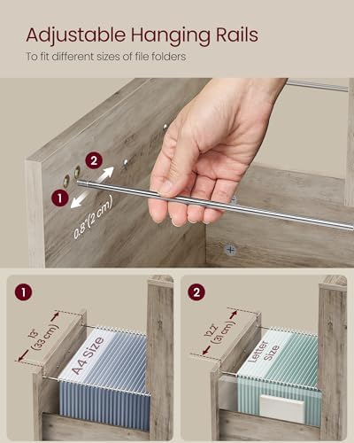 VASAGLE 2-Drawer File Cabinet, Small Rolling Filing Cabinet - Image 4