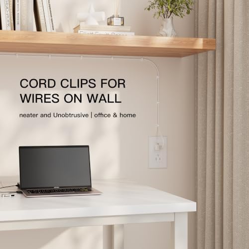 30 Pcs Adhesive Cable Clips for Cord Management Under Desk Nightstand Phone PC Charger Plug Speaker TV Cord Holder Keeper Hook Wall Wire Organizer Car Dash Cam Ethernet Christmas Light (Clear, Small) - Image 5